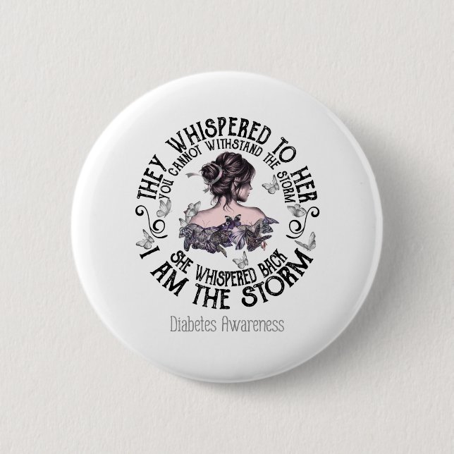 I Am The Storm Diabetes Awareness 6 Cm Round Badge (Front)
