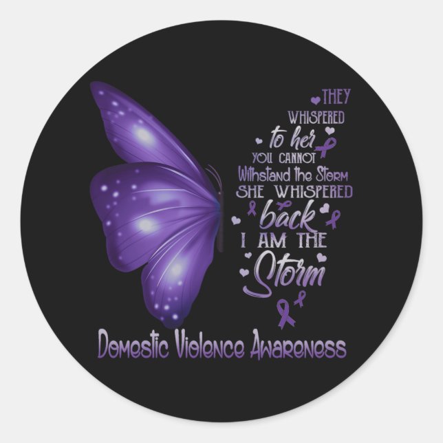 I Am The Storm Domestic Violence Awareness Classic Round Sticker (Front)