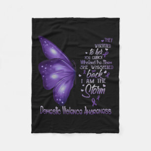 I Am The Storm Domestic Violence Awareness Fleece Blanket