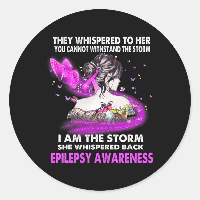 I Am The Storm Epilepsy Awareness  Classic Round Sticker (Front)