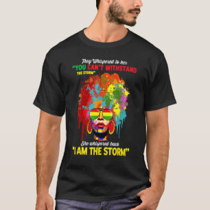 I Am The Storm Graffiti Afro Splatter Woman Black T-Shirt