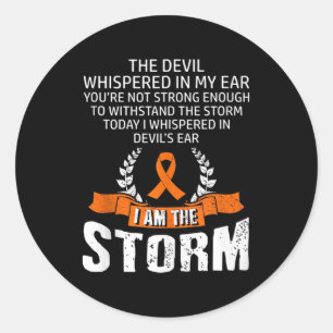 I Am The Storm Leukaemia Awareness  Classic Round Sticker