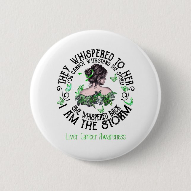 I Am The Storm Liver Cancer Awareness 6 Cm Round Badge (Front)