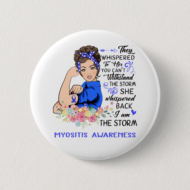 I Am The Storm MYOSITIS Awareness 6 Cm Round Badge (Front)