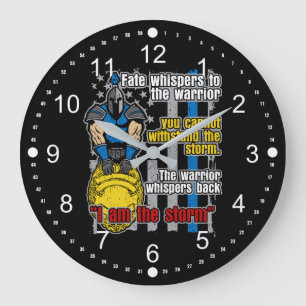 I Am the Storm Police Warrior Large Clock