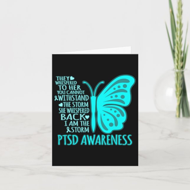 I Am The Storm Ptsd Stress Awareness Ribbon Graphi Card (Front)