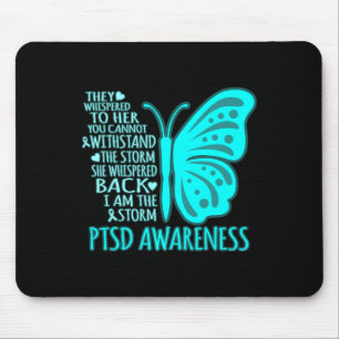 I Am The Storm Ptsd Stress Awareness Ribbon Graphi Mouse Pad