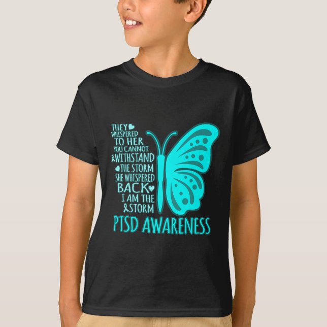 I Am The Storm Ptsd Stress Awareness Ribbon Graphi T-Shirt (Front)