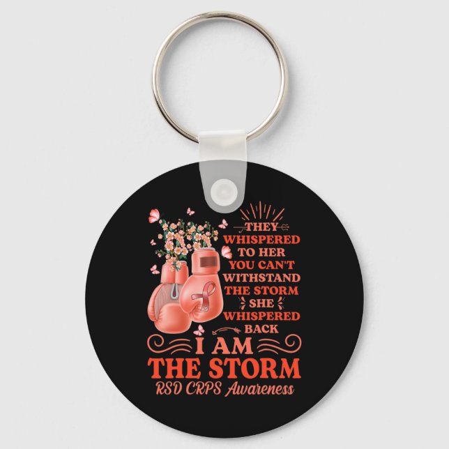 I am the storm RSD CRPS Awareness Boxing Gloves Bu Key Ring (Front)