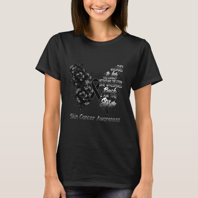 I Am The Storm Skin Cancer Awareness Butterfly T-Shirt (Front)