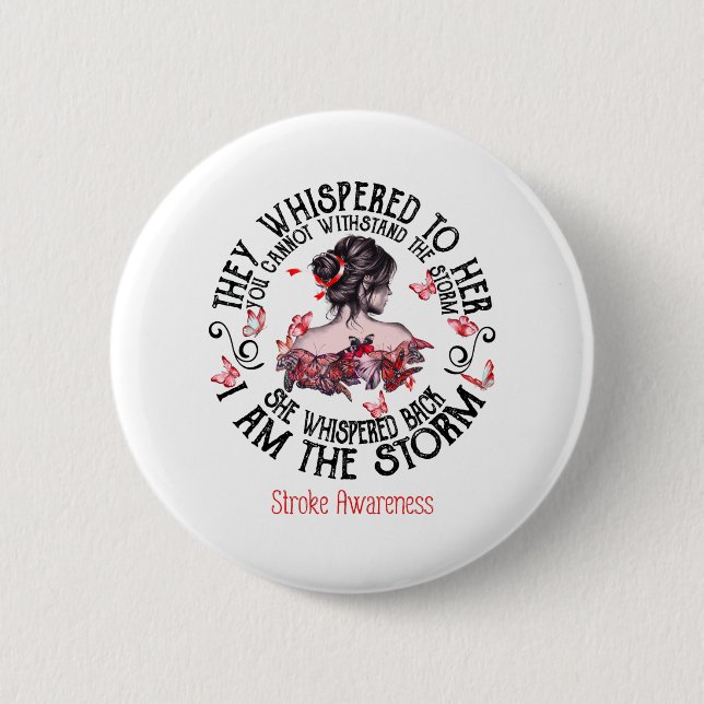 I Am The Storm Stroke Awareness 6 Cm Round Badge (Front)