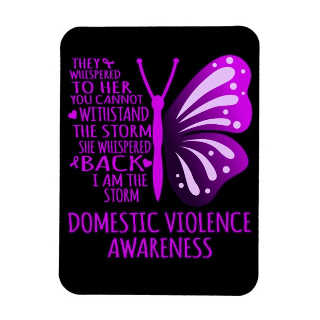 I Am The Storm Support Domestic Violence Awareness Magnet (Vertical)