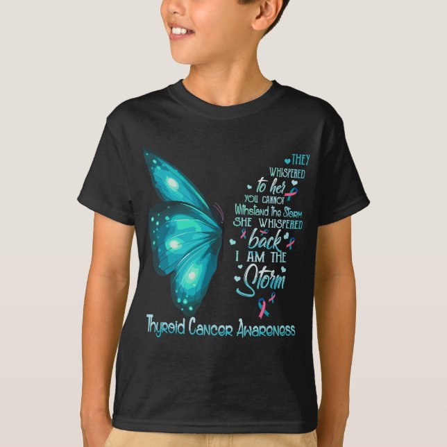 I am the storm Thyroid Cancer Awareness Butterfly T-Shirt (Front)