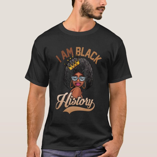 I Am The Strong African Queen girls - Black Histor T-Shirt (Front)