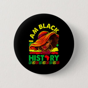I Am The Strong African Queen Girls Black History 6 Cm Round Badge