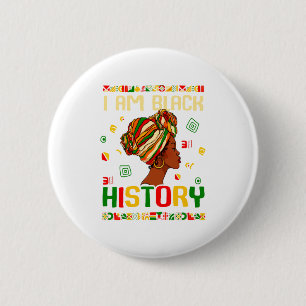 I Am The Strong African Queen Girls Black History 6 Cm Round Badge