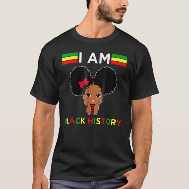 I Am The Strong African Queen Girls Black History  T-Shirt (Front)
