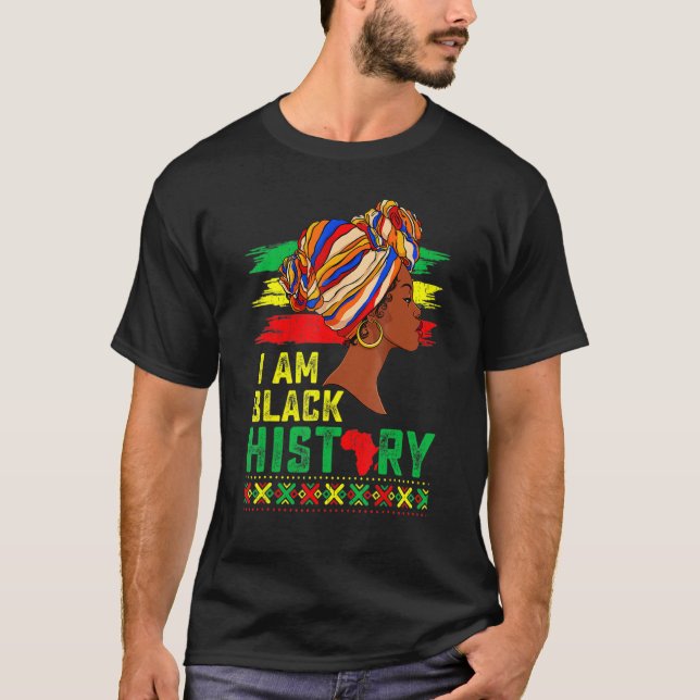 I Am The Strong African Queen Girls Black History  T-Shirt (Front)