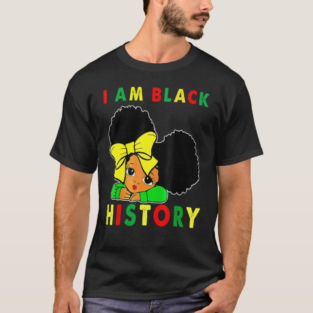 I Am The Strong African Queen Girls Black History  T-Shirt (Front)