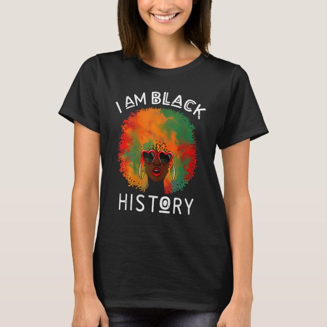 I Am The Strong African Queen Girls Black History  T-Shirt (Front)
