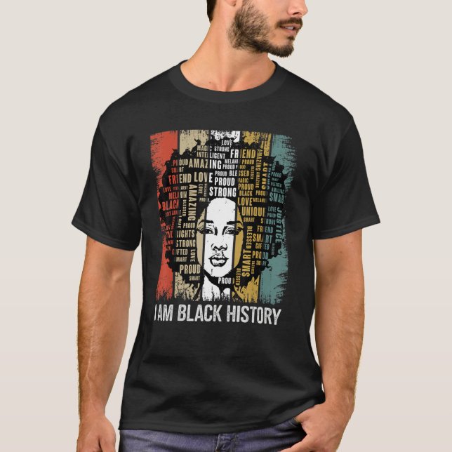 I Am The Strong African Women Girls Black History  T-Shirt (Front)