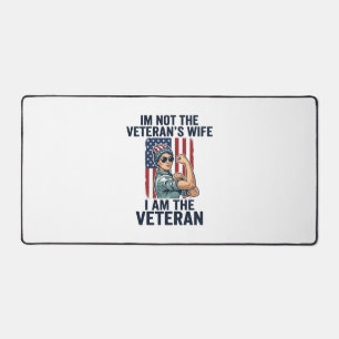 I Am the Veteran Patriotic Woman Veteran Design_1 Desk Mat