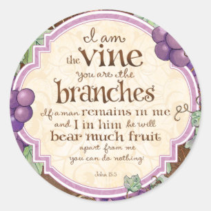 I Am the Vine Scripture Stickers