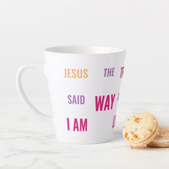 I am the Way  Latte Mug in bright colours (In Situ)