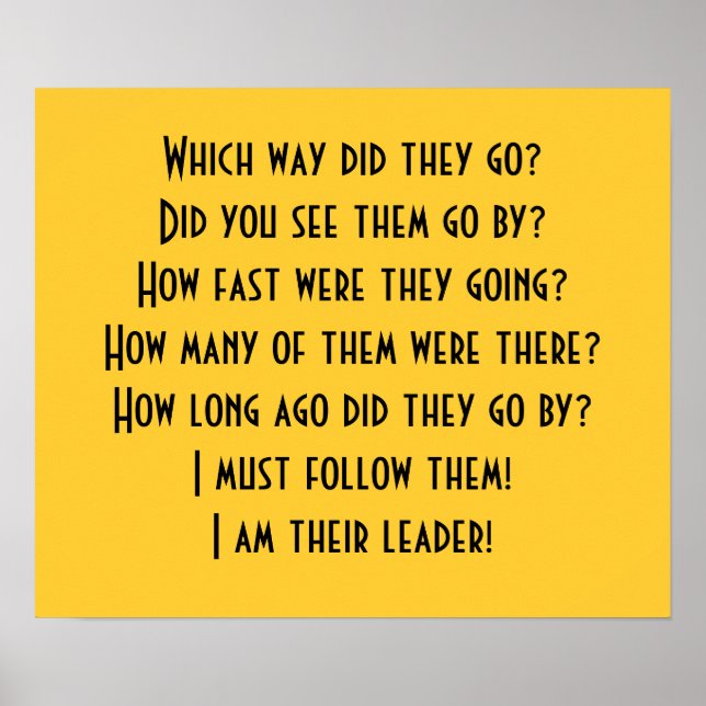 I am their leader! Poster (Front)