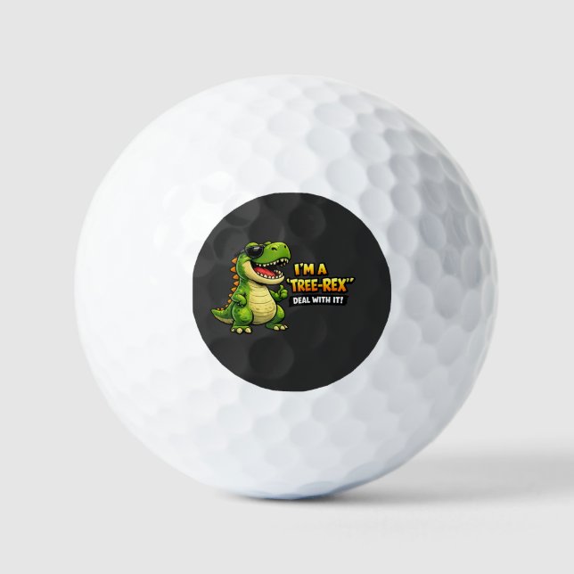 I Am Tree Rex – Funny Dinosaur Pun Design Golf Balls (Front)
