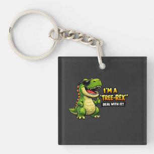 I Am Tree Rex – Funny Dinosaur Pun Design Key Ring