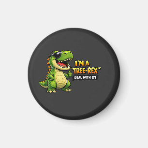 I Am Tree Rex – Funny Dinosaur Pun Design Magnet