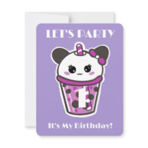 I AM TURNING ONE BIRTHDAY INVITATION KAWAII