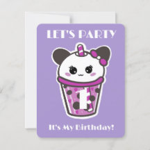 I AM TURNING ONE BIRTHDAY INVITATION KAWAII