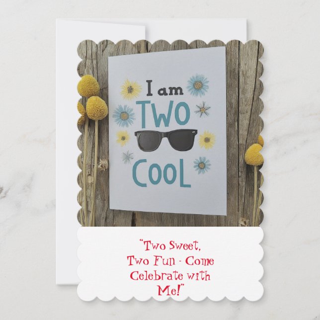 I am Two Kool, Two Fun Thank You Card (Front)