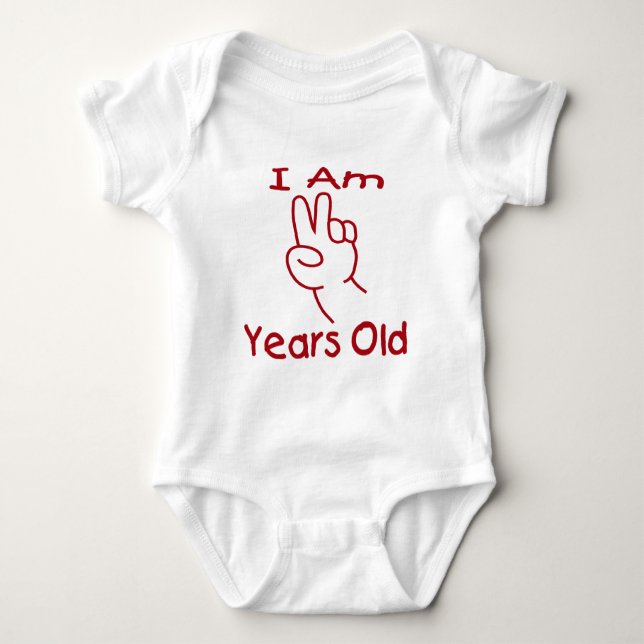 I am two T-shirt Baby Bodysuit (Front)