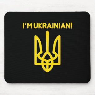 I Am Ukrainian Ukraine Coat Of Arms Ukrainian Powe Mouse Pad