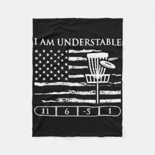 I Am Understable Quote Usa Flag Vintage Disc Golf  Fleece Blanket