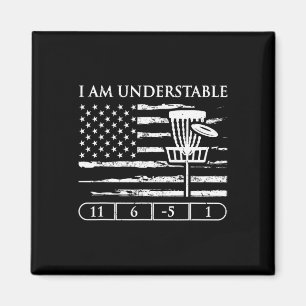I Am Understable Quote Usa Flag Vintage Disc Golf  Magnet
