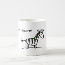 I am Unicorn Zebra mug