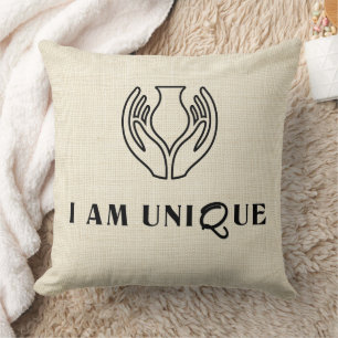 “I AM UNIQUE” Minimalist  Cushion