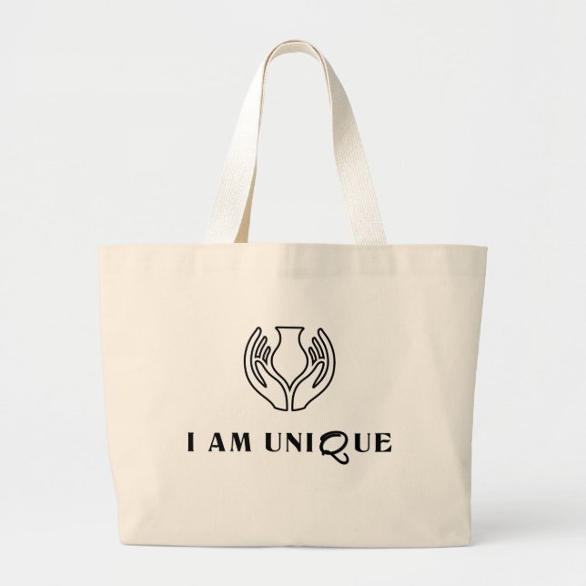 I AM UNIQUE Minimalist Tote Bag (Front)