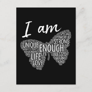 I Am Unique Strong Law of Attraction Positive Affi Enclosure Card