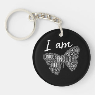 I Am Unique Strong Law of Attraction Positive Affi Key Ring