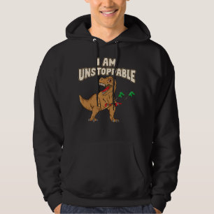 I Am Unstoppable TRex Funny Short Dinosaur Arms Hoodie