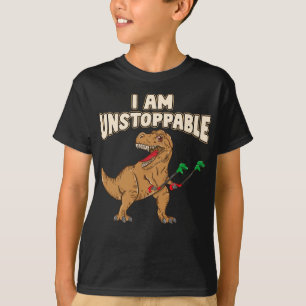 I Am Unstoppable TRex Funny Short Dinosaur Arms T-Shirt