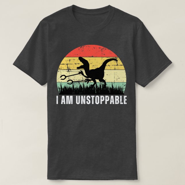 I am Unstoppable with Retro Sunset 11 T-Shirt (Design Front)