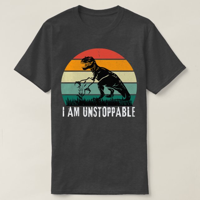 I am Unstoppable with Retro Sunset 5 T-Shirt (Design Front)
