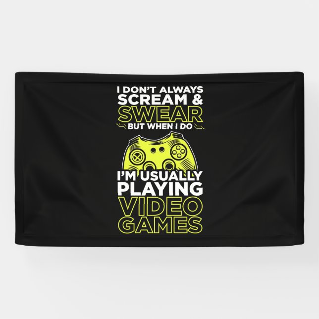 I Am Usually Playing Video Games Banner (Horizontal)