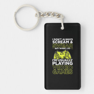 I Am Usually Playing Video Games Key Ring